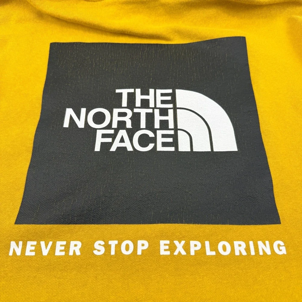 The North Face Mens Mustard Yellow Box‎ Logo Pullover Hoodie XL A7UNS F22